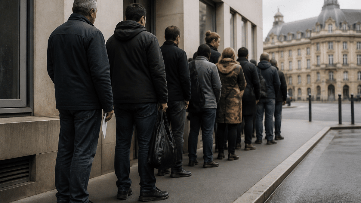 Graphique en barres montrant statistiques chomage France augmentation annuelle