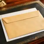 Enveloppe administrative posée sur document officiel gouvernemental
